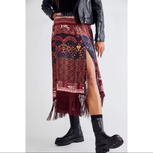 Free People Sweet Dreams Maxi Skirt Size 14 Boho Gypsy - Picture 4 of 15